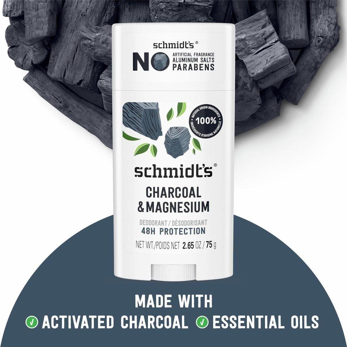 Natural Vegan Deodorant Stick with Charcoal & Magnesium