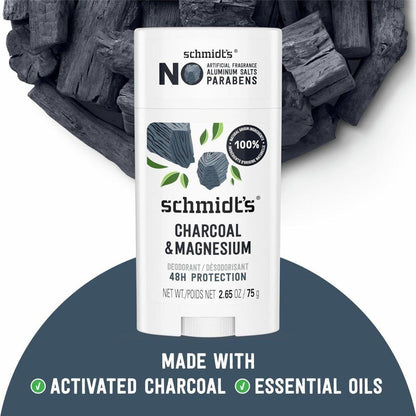 Natural Vegan Deodorant Stick with Charcoal & Magnesium