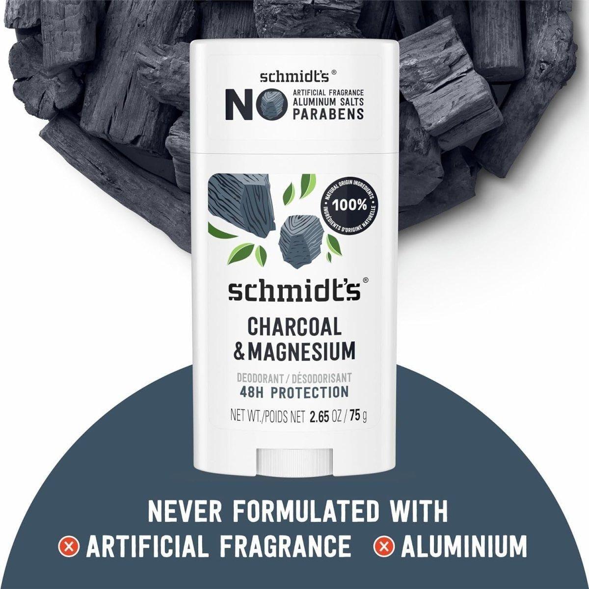 Natural Vegan Deodorant Stick with Charcoal & Magnesium