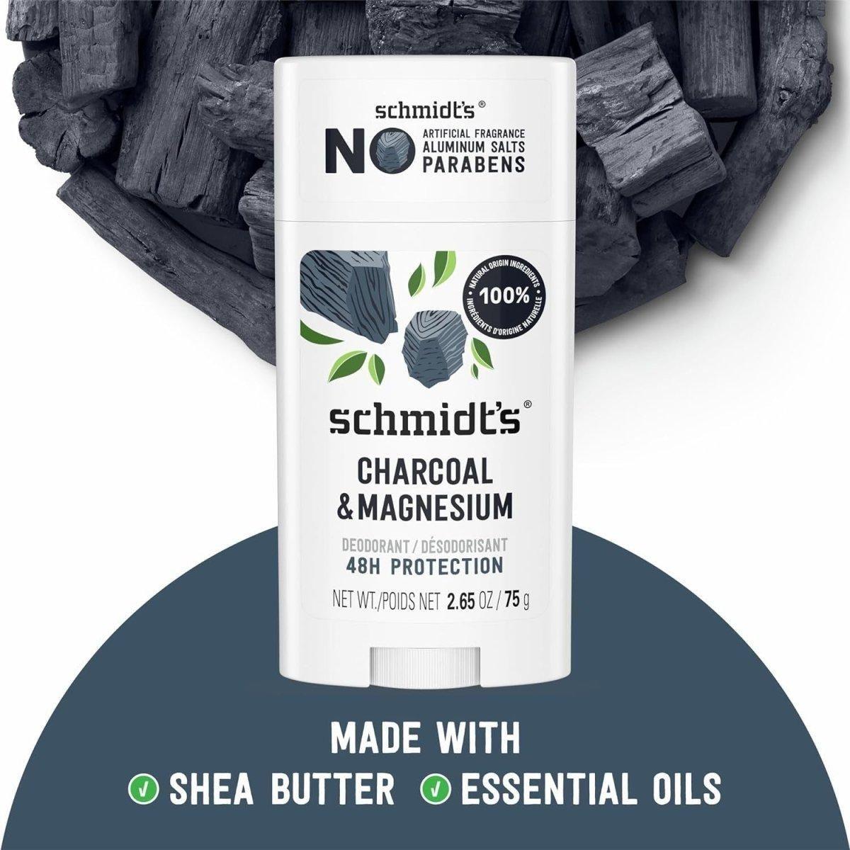 Natural Vegan Deodorant Stick with Charcoal & Magnesium