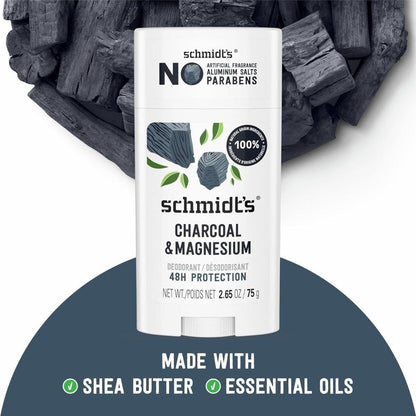 Natural Vegan Deodorant Stick with Charcoal & Magnesium