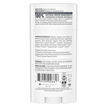 Natural Vegan Deodorant Stick with Charcoal & Magnesium