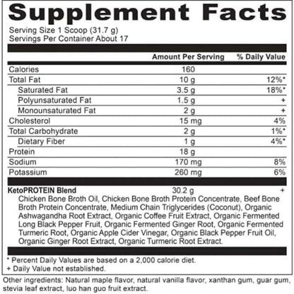 Keto Protein Powder with Collagen - Vanilla Flavor
