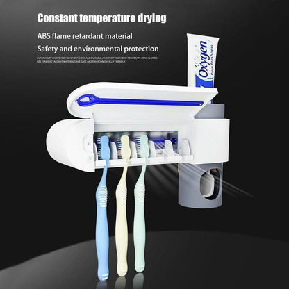 Sanitizing UV Toothbrush Holder with Auto Toothpaste Dispenser