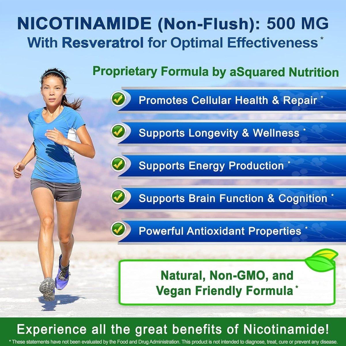 Vitamin B3 Nicotinamide Resveratrol Supplement 120 Caps