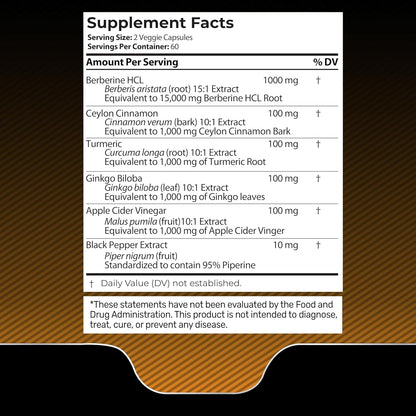Strong Metabolic Support Berberine 1500mg Supplement