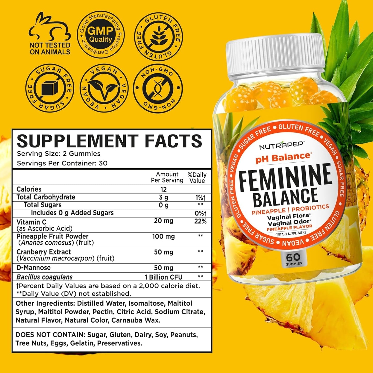 Women's Probiotic Gummies with Cranberry & Vitamin C