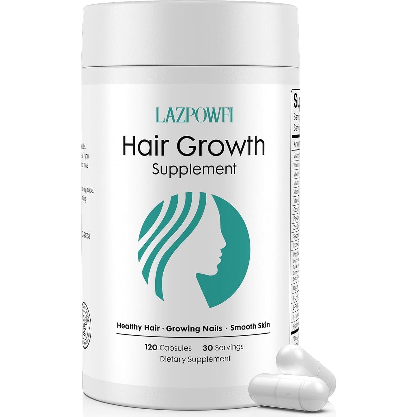 Natural Hair Growth Vitamins - 120 Capsules - Mycosmeticslondon