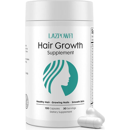Natural Hair Growth Vitamins - 120 Capsules - Mycosmeticslondon