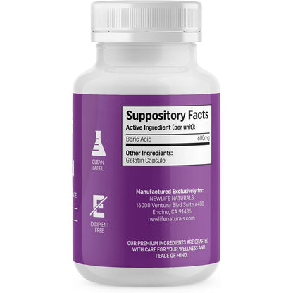 Natural Vaginal Health Suppositories 600mg - 90 Count