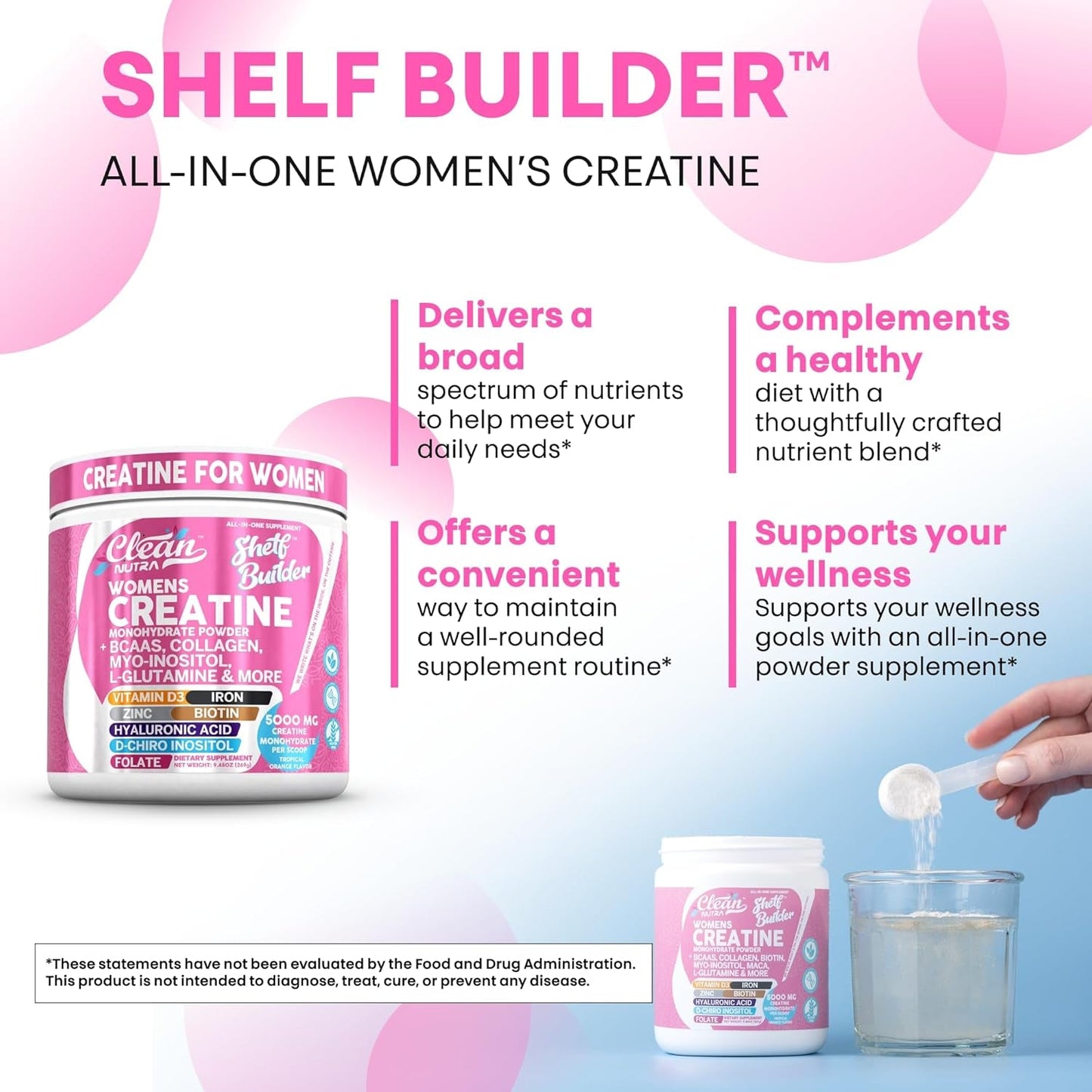 Premium Women's Creatine Supplement with Collagen & Vitamins