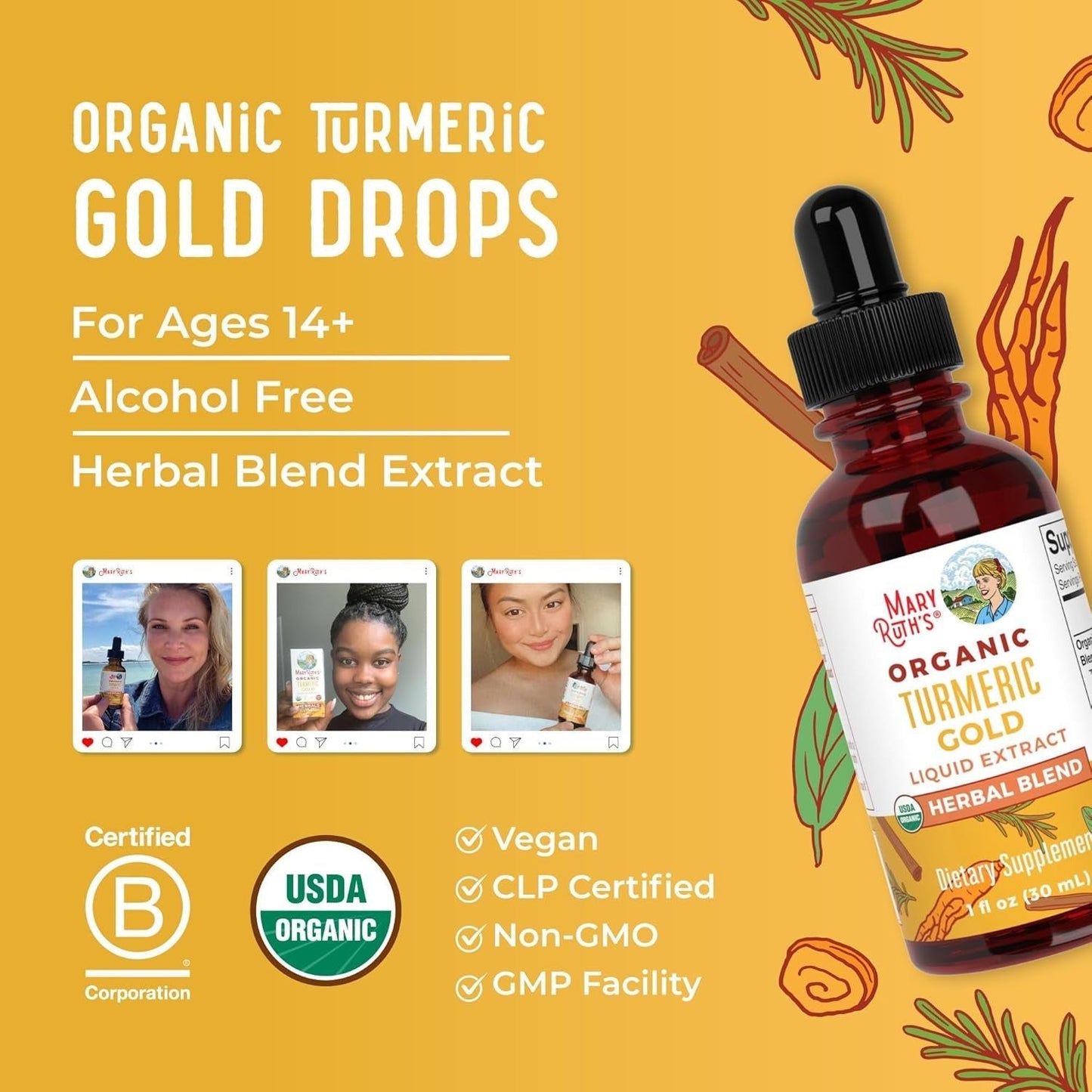 Natural Turmeric Immune Support Liquid Drops