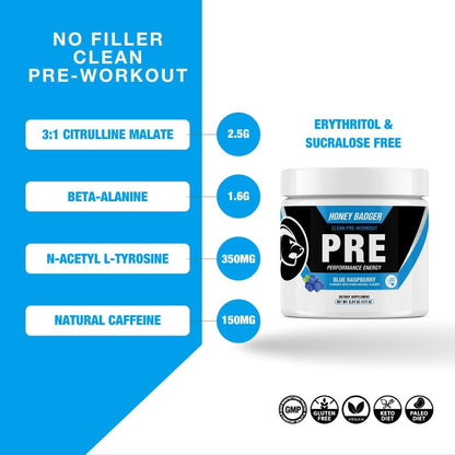 Intense Blue Raspberry Pre-Workout Energy Booster