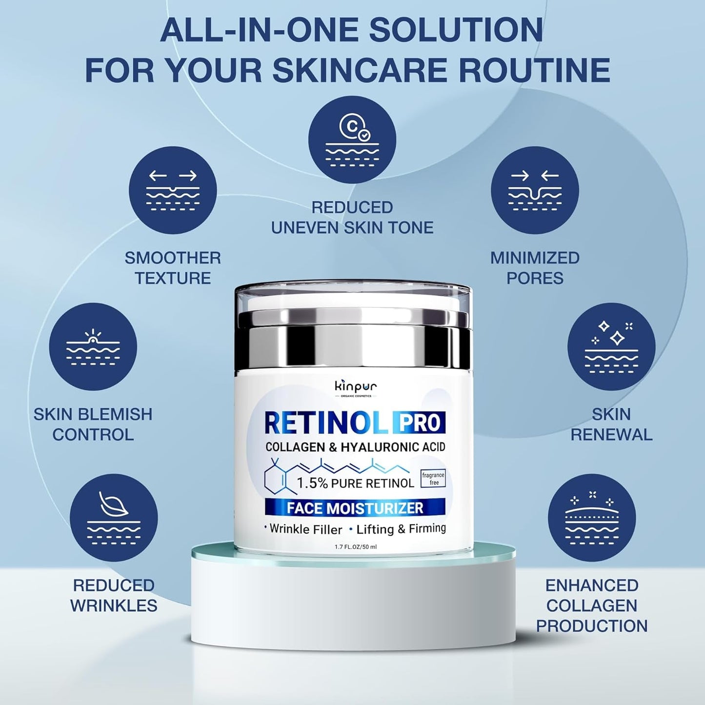 Natural Anti Aging Face Cream with Retinol and Hyaluronic Acid