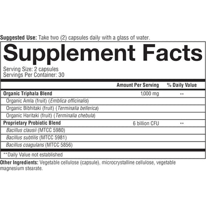 Probiotic Supplement - 60 Capsules, 6 Billion CFU for Gut Health