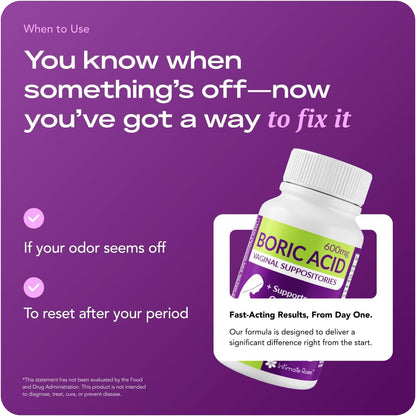 Natural Vaginal Suppositories for pH Balance and Odor Relief