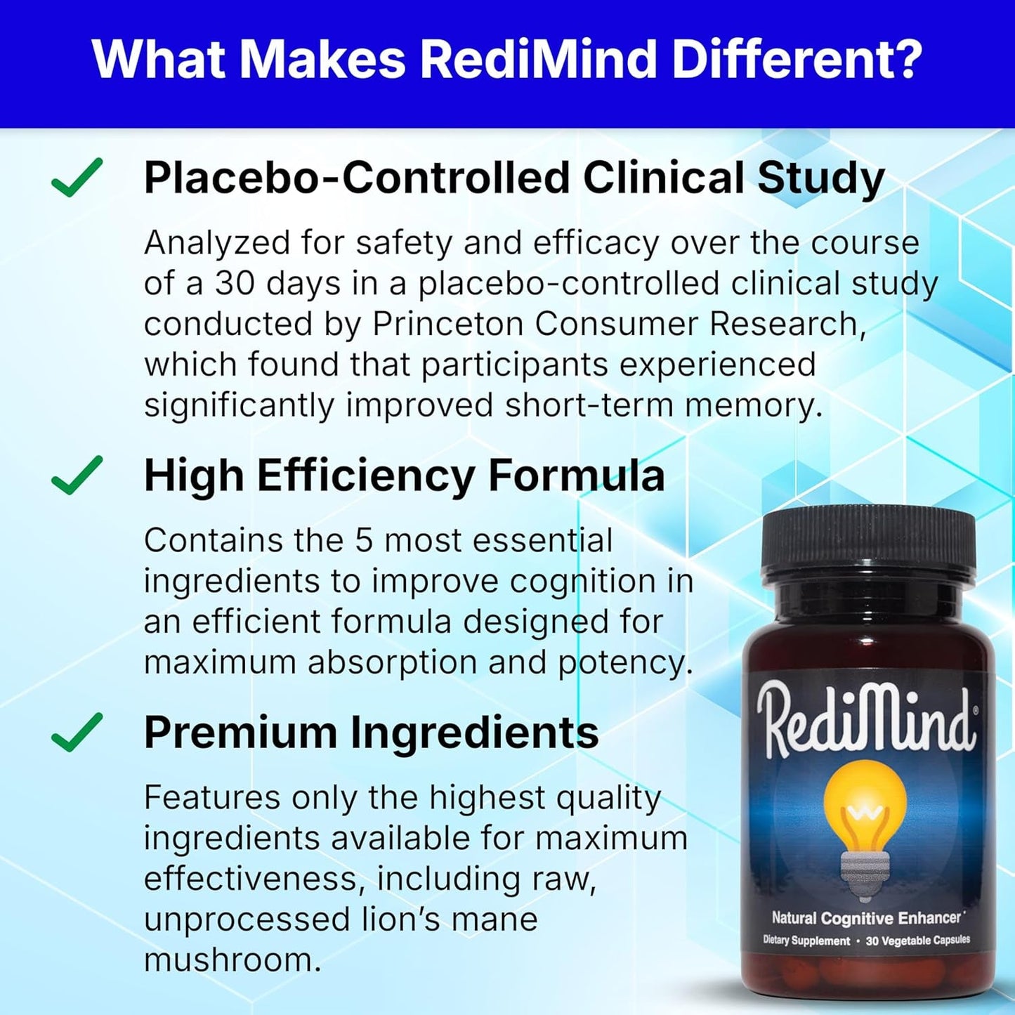 Brain Boost Supplement 30 Capsules - Improved Focus & Clarity