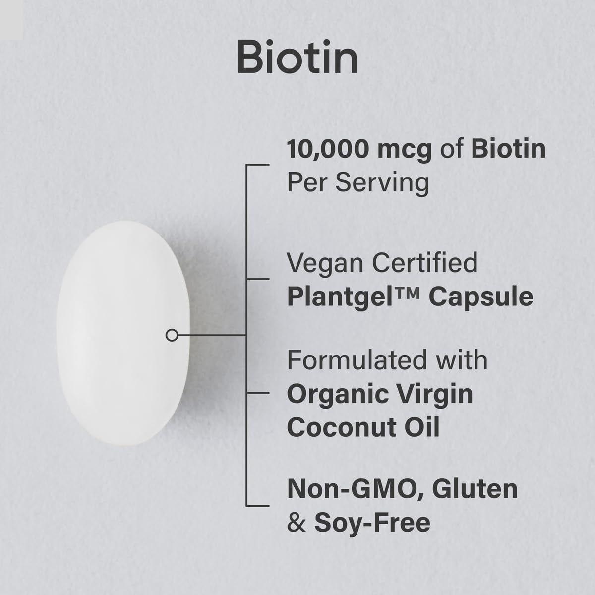 Premium Vegan Biotin Softgels with Coconut Oil