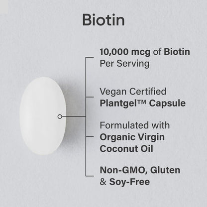 Premium Vegan Biotin Softgels with Coconut Oil