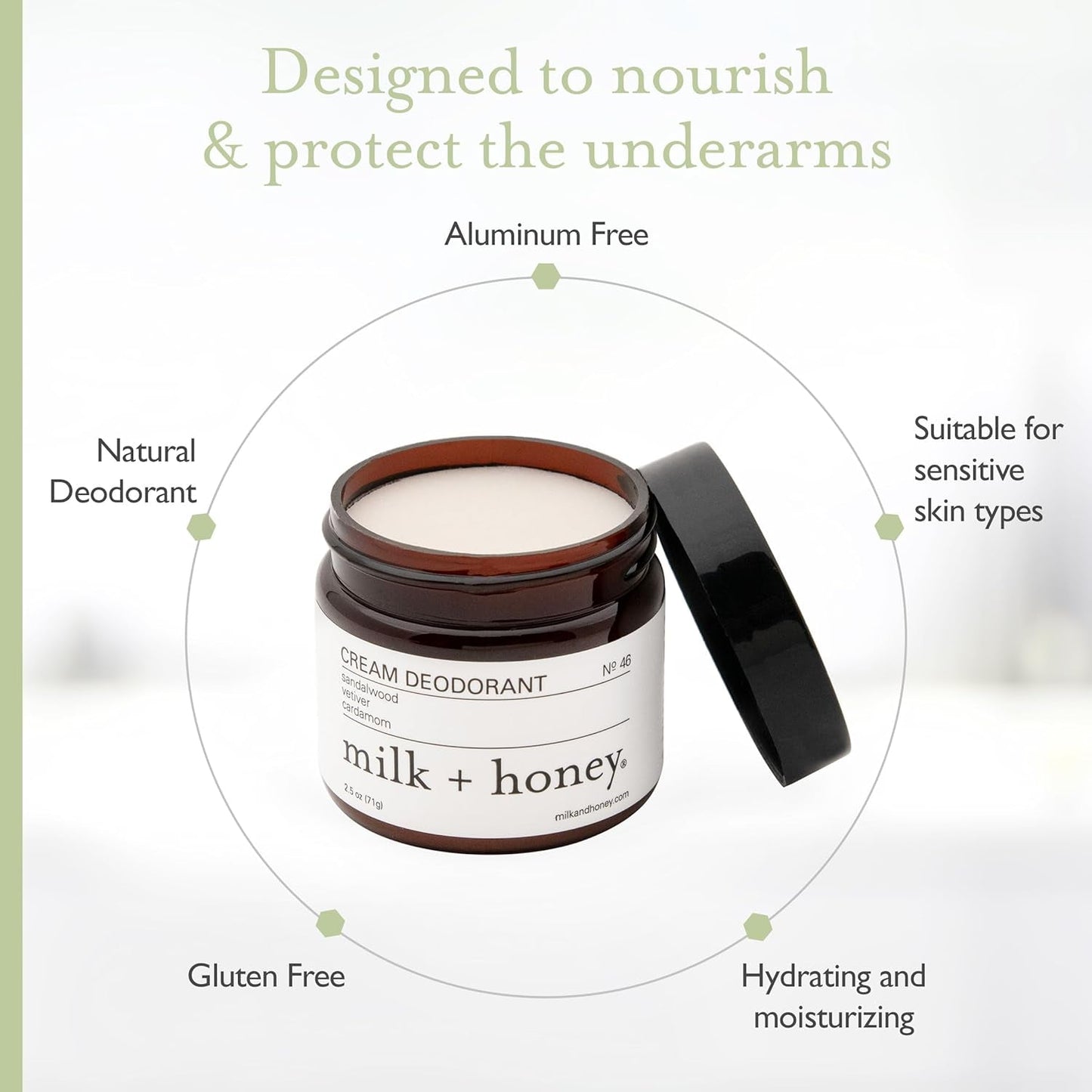 Natural Aluminum Free Sandalwood Deodorant Cream