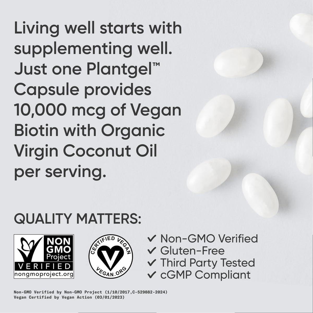 Premium Vegan Biotin Softgels with Coconut Oil