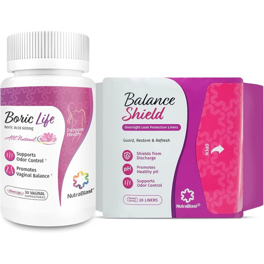 Natural Vaginal Health Suppositories 600mg + Freshness Liners - Mycosmeticslondon