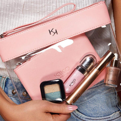 Clear Pink Cosmetic Travel Bag