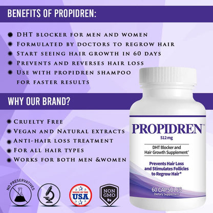 Natural Hair Growth Supplement with Biotin and Saw Palmetto