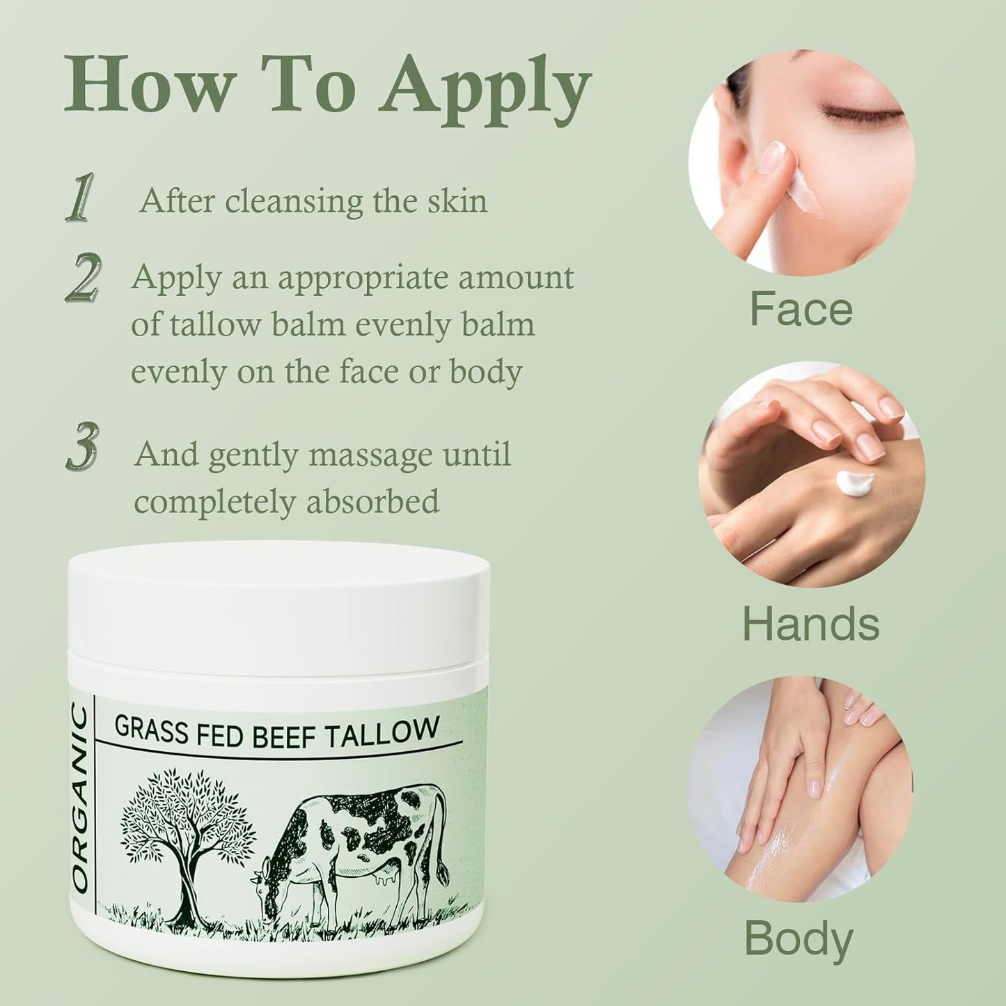 Natural Beef Tallow Moisturizer for Dry Skin