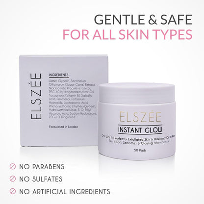 Brightening Facial Pads - 50 Count | Gentle Exfoliating Treatment
