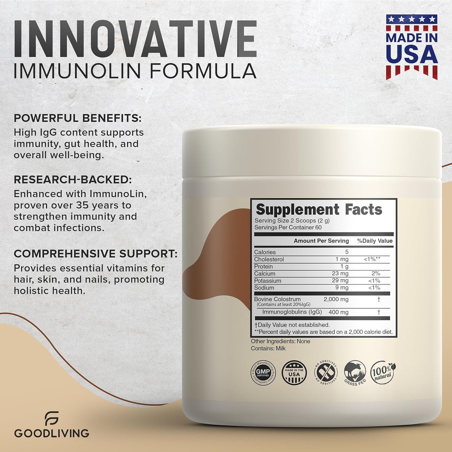 Natural Grass Fed Colostrum Powder Supplement