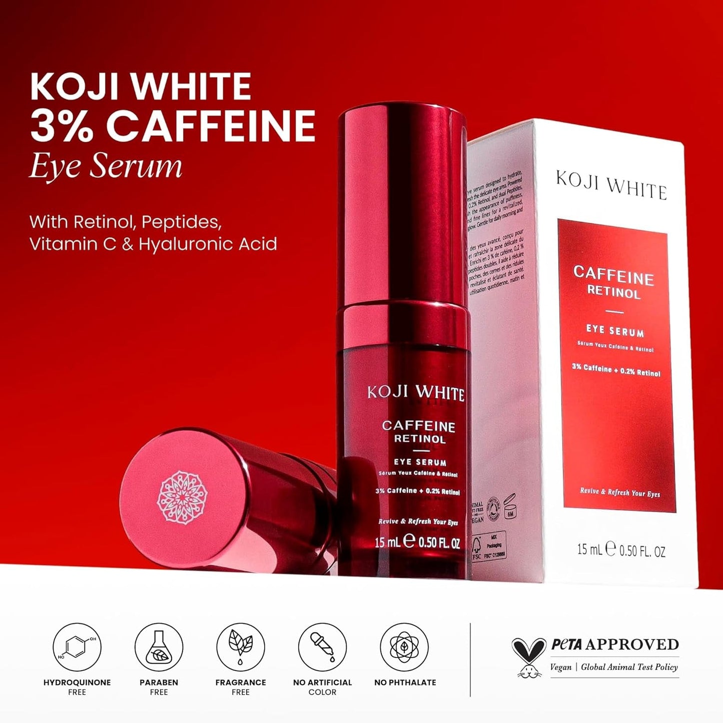 Natural Anti Puff Eye Serum with 3% Caffeine