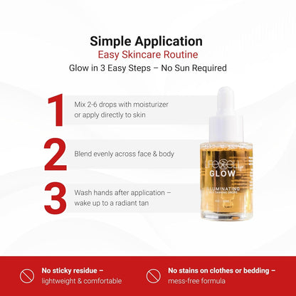 Natural Glow Self Tan Drops - 30ml Hydrating Facial Serum