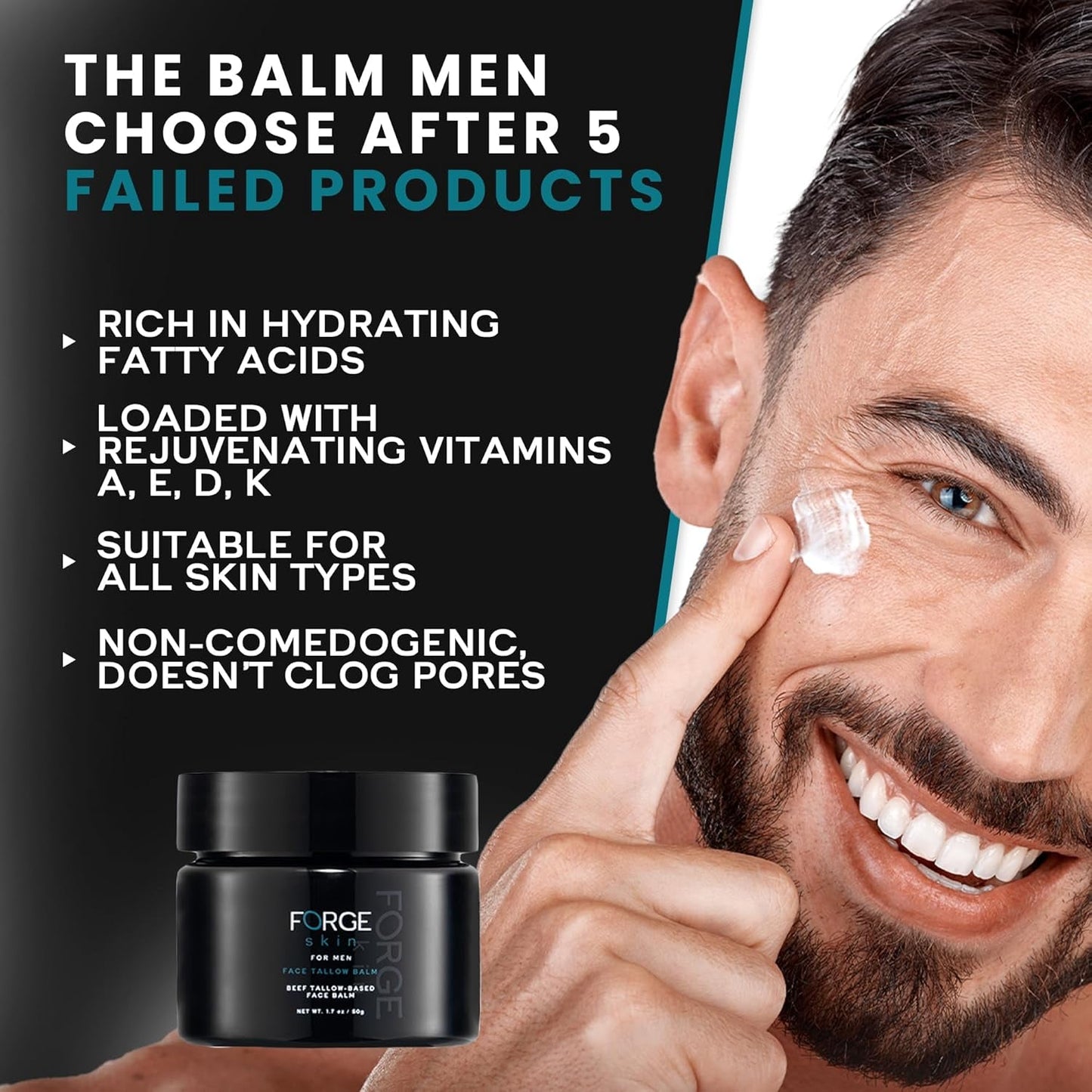 Natural Face Moisturizer for Men - Hydrating Anti Aging Cream