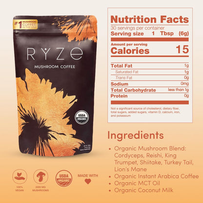 Natural Mushroom Coffee Blend for Energy and Focus