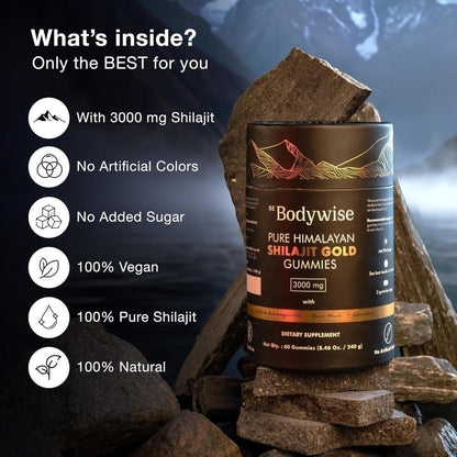 Natural Himalayan Shilajit Energy Gummies - 60 Count