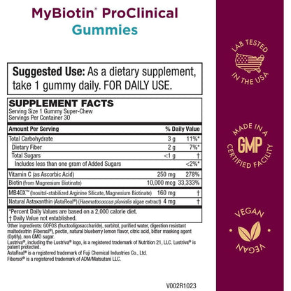 Vitamin Biotin Gummies for Hair and Skin Health