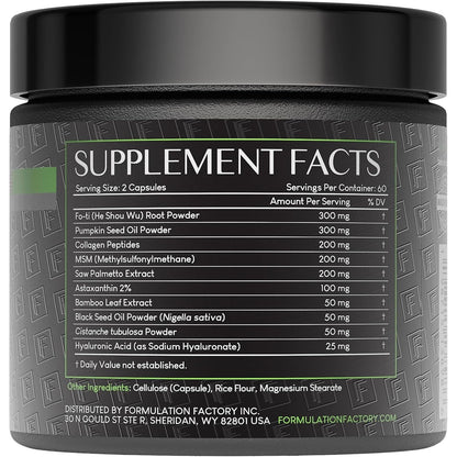 Natural Hair Growth Vitamin Supplements - 120 Capsules