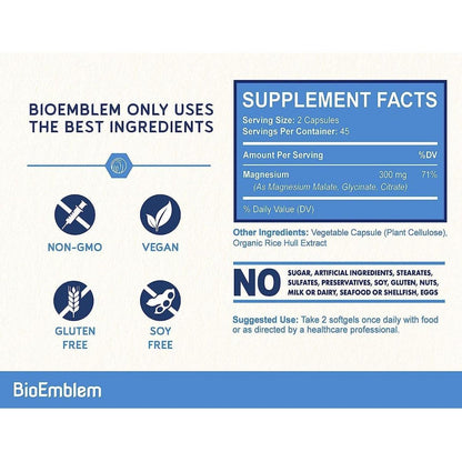 High Potency Magnesium Supplement 300mg 90 Count