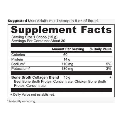 Natural Collagen Powder - Pure Bone Broth Supplement
