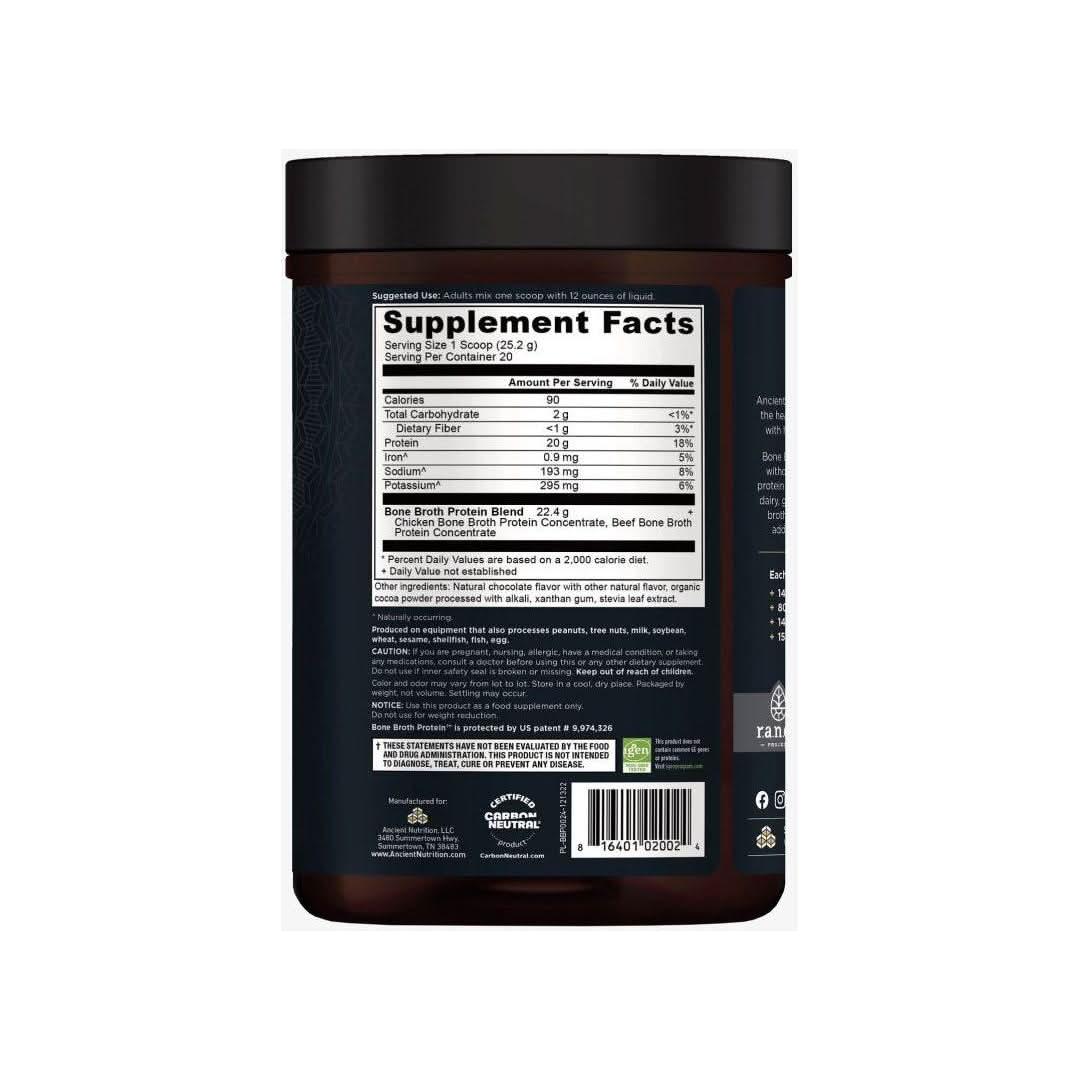 Delicious Chocolate Bone Broth Protein Powder Supplement