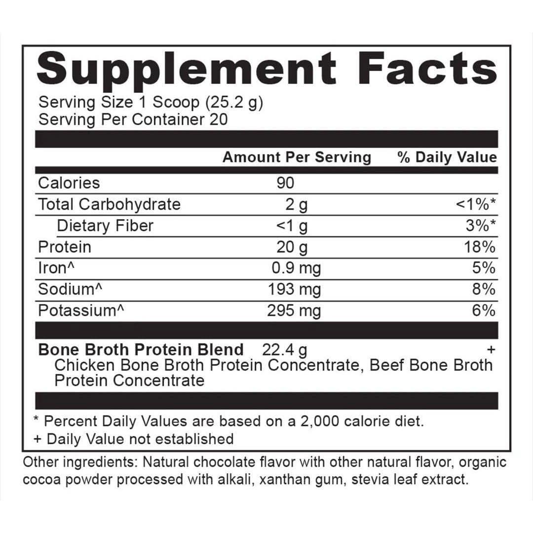Delicious Chocolate Bone Broth Protein Powder Supplement