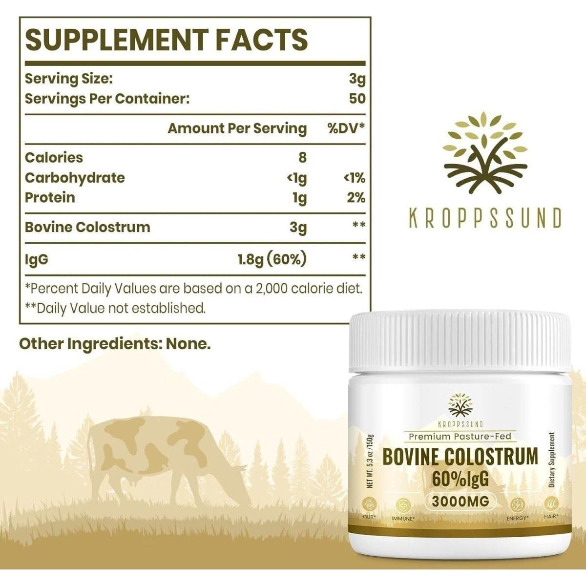 Premium Bovine Colostrum Supplement - 3000mg High Strength