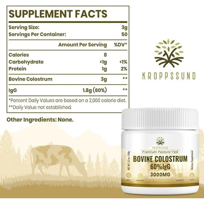 Premium Bovine Colostrum Supplement - 3000mg High Strength