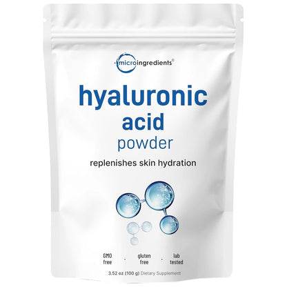 Premium Hyaluronic Acid Powder 100g - Intense Moisture - Mycosmeticslondon
