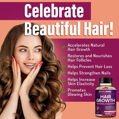 Natural Hair Vitamin Supplement - Biotin & Collagen Capsules