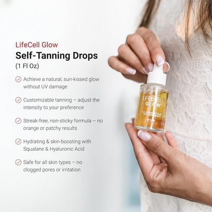 Natural Glow Self Tan Drops - 30ml Hydrating Facial Serum