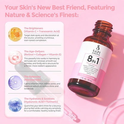 Advanced 8 in 1 Face Serum 30ml - Brightening Moisturizer