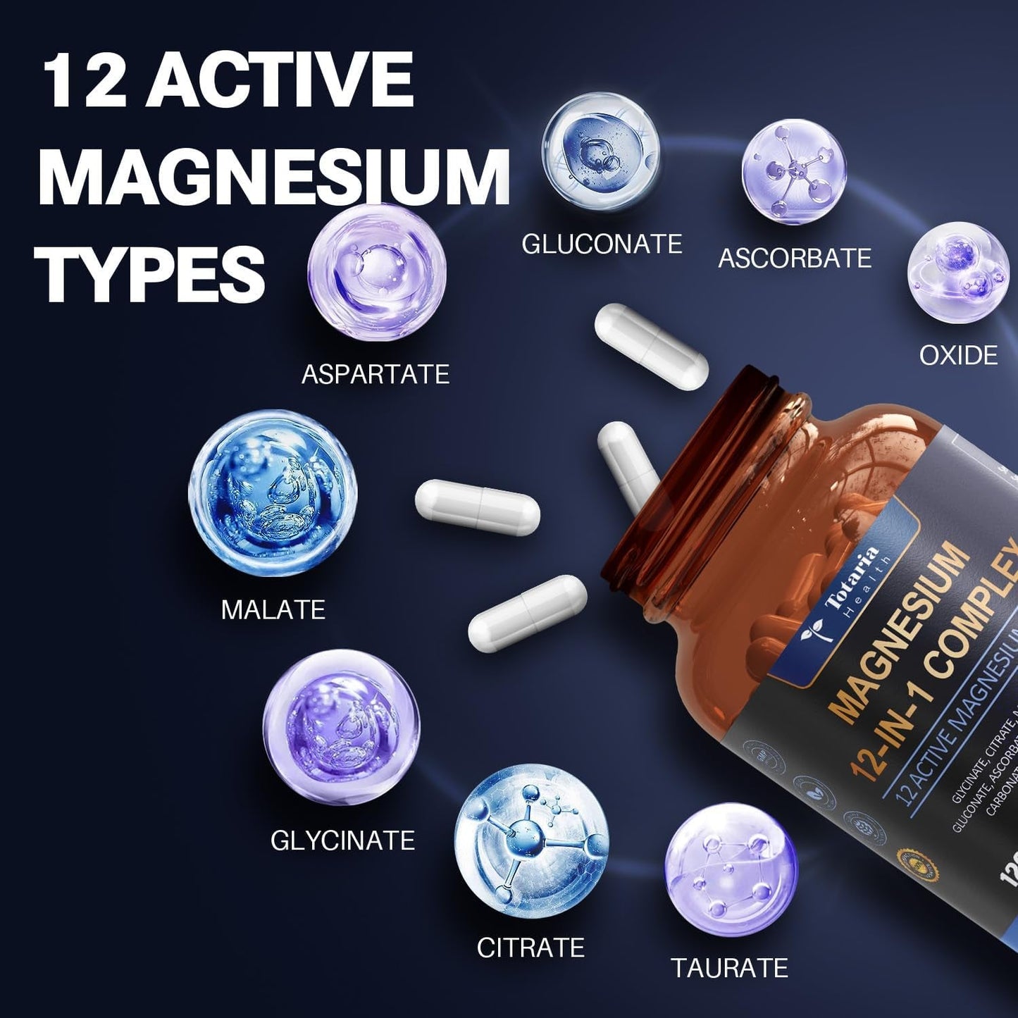 Maximum Strength Magnesium 12-in-1 Supplement Capsules