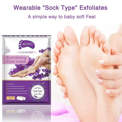 Gentle Exfoliating Foot Mask 5 Pack - Softens Rough Feet